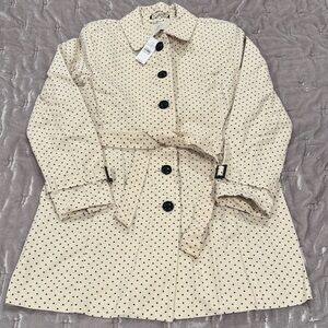 LOFT Cream Star Print Coat